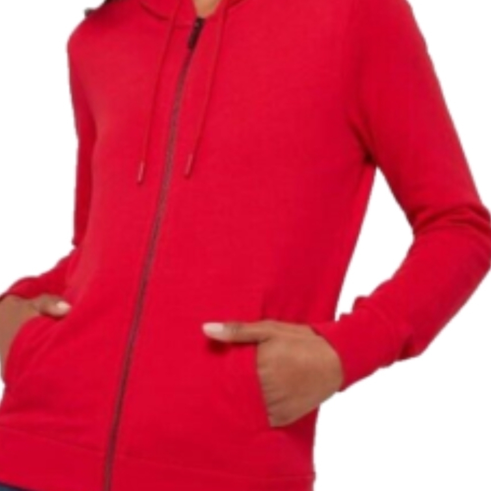 Armani Exchange Women's Vibrant Red Zip-Up Hoodie - Picture 4 of 13